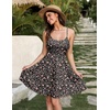 image:imageHOTOUCH Womens Summer Dress Adjustable Spaghetti Strap Floral Mini Casual Dress with Pockets Fit amp Flare Beach SundressBlack Orange Floral
