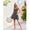image:imageHOTOUCH Womens Summer Dress Adjustable Spaghetti Strap Floral Mini Casual Dress with Pockets Fit amp Flare Beach SundressBlack Orange Floral