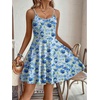 image:imageHOTOUCH Womens Summer Dress Adjustable Spaghetti Strap Floral Mini Casual Dress with Pockets Fit amp Flare Beach SundressBlue Floral 2