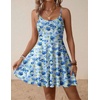 image:imageHOTOUCH Womens Summer Dress Adjustable Spaghetti Strap Floral Mini Casual Dress with Pockets Fit amp Flare Beach SundressBlue Floral 2