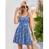 image:imageHOTOUCH Womens Summer Dress Adjustable Spaghetti Strap Floral Mini Casual Dress with Pockets Fit amp Flare Beach SundressBlue Floral 3