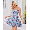 image:imageHOTOUCH Womens Summer Dress Adjustable Spaghetti Strap Floral Mini Casual Dress with Pockets Fit amp Flare Beach SundressBlue Floral