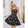 image:imageHOTOUCH Womens Summer Dress Adjustable Spaghetti Strap Floral Mini Casual Dress with Pockets Fit amp Flare Beach SundressColorful Floral