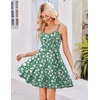 image:imageHOTOUCH Womens Summer Dress Adjustable Spaghetti Strap Floral Mini Casual Dress with Pockets Fit amp Flare Beach SundressGreen Floral