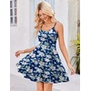 image:imageHOTOUCH Womens Summer Dress Adjustable Spaghetti Strap Floral Mini Casual Dress with Pockets Fit amp Flare Beach SundressNavy Blue Floral