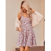 image:imageHOTOUCH Womens Summer Dress Adjustable Spaghetti Strap Floral Mini Casual Dress with Pockets Fit amp Flare Beach SundressPink Floral