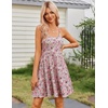 image:imageHOTOUCH Womens Summer Dress Adjustable Spaghetti Strap Floral Mini Casual Dress with Pockets Fit amp Flare Beach SundressPink Floral