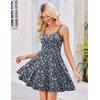 image:imageHOTOUCH Womens Summer Dress Adjustable Spaghetti Strap Floral Mini Casual Dress with Pockets Fit amp Flare Beach SundressPurple Floral
