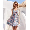 image:imageHOTOUCH Womens Summer Dress Adjustable Spaghetti Strap Floral Mini Casual Dress with Pockets Fit amp Flare Beach SundressWhite Floral 2