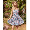 image:imageHOTOUCH Womens Summer Dress Adjustable Spaghetti Strap Floral Mini Casual Dress with Pockets Fit amp Flare Beach SundressWhite Floral 2