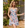 image:imageHOTOUCH Womens Summer Dress Adjustable Spaghetti Strap Floral Mini Casual Dress with Pockets Fit amp Flare Beach SundressWhite Floral 2