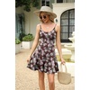 image:imageHOTOUCH Womens Summer Dress Adjustable Spaghetti Strap Floral Mini Casual Dress with Pockets Fit amp Flare Beach SundressWine Red Floral