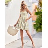 image:imageHOTOUCH Womens Summer Dress Adjustable Spaghetti Strap Floral Mini Casual Dress with Pockets Fit amp Flare Beach SundressYellow Floral