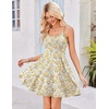 image:imageHOTOUCH Womens Summer Dress Adjustable Spaghetti Strap Floral Mini Casual Dress with Pockets Fit amp Flare Beach SundressYellow Floral