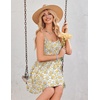 image:imageHOTOUCH Womens Summer Dress Adjustable Spaghetti Strap Floral Mini Casual Dress with Pockets Fit amp Flare Beach SundressYellow Floral