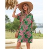 image:imageHOTOUCH Womens Summer Shirt Dress 2026 Short Sleeve Floral Shift Dress Casual Loose Flowy Beach Sundress with PocketsSp131