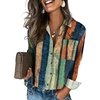 image:imageHOTOUCH Button Down Shirts for Women Long Sleeve Blouse Dressy Casual Business Work Tops with PocketMulticolored