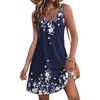 image:imageHOTOUCH Womens Casual Sundress with Pockets Summer Beach Dress Floral TShirts Dress V Neck Loose Tank Dresses2604 Navy Floral 01