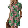 image:imageHOTOUCH Womens Summer Shirt Dress 2026 Short Sleeve Floral Shift Dress Casual Loose Flowy Beach Sundress with PocketsSp131