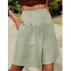 image:imageHOTOUCH Bermuda Shorts for Women Summer Dressy Casual Elastic High Waisted Wide Leg Knee Length Shorts with PocketsLight Green