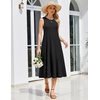 image:imageHOTOUCH Summer Casual Dresses for Women Sleeveless Midi Dress Swing Tank Sundress Pleated Tshirt Dress with Pockets00black