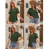 image:imageHOTOUCH Women Summer Button Down Shirt Short Sleeve Cotton Blouses Button Up Tops Beach Vacation OutfitsAarmy Green