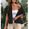 image:imageHOTOUCH Women Summer Button Down Shirt Short Sleeve Cotton Blouses Button Up Tops Beach Vacation OutfitsAblack