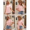 image:imageHOTOUCH Women Summer Button Down Shirt Short Sleeve Cotton Blouses Button Up Tops Beach Vacation OutfitsAmisty Rose