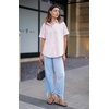 image:imageHOTOUCH Women Summer Button Down Shirt Short Sleeve Cotton Blouses Button Up Tops Beach Vacation OutfitsAmisty Rose