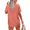 image:imageHOTOUCH Women Summer Button Down Shirt Short Sleeve Cotton Blouses Button Up Tops Beach Vacation OutfitsAtangerine