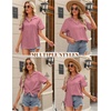 image:imageHOTOUCH Women Summer Button Down Shirt Short Sleeve Cotton Blouses Button Up Tops Beach Vacation OutfitsBdark Pink