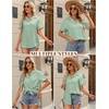 image:imageHOTOUCH Women Summer Button Down Shirt Short Sleeve Cotton Blouses Button Up Tops Beach Vacation OutfitsBlight Green