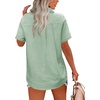 image:imageHOTOUCH Women Summer Button Down Shirt Short Sleeve Cotton Blouses Button Up Tops Beach Vacation OutfitsBlight Green
