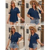 image:imageHOTOUCH Women Summer Button Down Shirt Short Sleeve Cotton Blouses Button Up Tops Beach Vacation OutfitsBnavy Blue