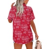 image:imageHOTOUCH Women Summer Button Down Shirt Short Sleeve Cotton Blouses Button Up Tops Beach Vacation OutfitsBred Boho