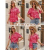 image:imageHOTOUCH Women Summer Button Down Shirt Short Sleeve Cotton Blouses Button Up Tops Beach Vacation OutfitsBred Boho