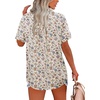 image:imageHOTOUCH Women Summer Button Down Shirt Short Sleeve Cotton Blouses Button Up Tops Beach Vacation OutfitsCcream Floral