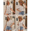 image:imageHOTOUCH Women Summer Button Down Shirt Short Sleeve Cotton Blouses Button Up Tops Beach Vacation OutfitsCcream Floral