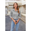 image:imageHOTOUCH Womens Button Down Shirts Long Sleeve Dress Shirt Slim Fitted Work Tops Collared Dressy Casual Business BlousesBlack Stripes