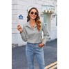 image:imageHOTOUCH Womens Button Down Shirts Long Sleeve Dress Shirt Slim Fitted Work Tops Collared Dressy Casual Business BlousesBlack Stripes