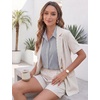 image:imageHOTOUCH Womens Sleeveless Button Down Shirts HiddenButton Front Collared Dressy Casual Blouses Loose Office Tank TopsBlack Striped