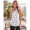 image:imageHOTOUCH Womens Sleeveless Button Down Shirts HiddenButton Front Collared Dressy Casual Blouses Loose Office Tank TopsPolka Dots