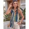 image:imageHOTOUCH Womens Sleeveless Button Down Shirts HiddenButton Front Collared Dressy Casual Blouses Loose Office Tank TopsStripes Multicolor
