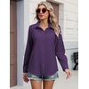 image:imageHOTOUCH Button Down Shirts for Women Long Sleeve Blouse Dressy Casual Business Work Tops with PocketDeep Purple