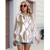image:imageHOTOUCH Button Down Shirts for Women Long Sleeve Blouse Dressy Casual Business Work Tops with PocketPink Taupe Block