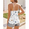 image:imageHOTOUCH Camisole for Women V Neck Spaghetti Strap Tank Tops Sleeveless Blouses Loose FitFblue Flower