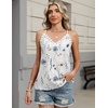 image:imageHOTOUCH Camisole for Women V Neck Spaghetti Strap Tank Tops Sleeveless Blouses Loose FitFblue Flower