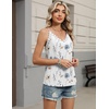 image:imageHOTOUCH Camisole for Women V Neck Spaghetti Strap Tank Tops Sleeveless Blouses Loose FitFblue Flower