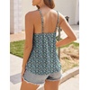 image:imageHOTOUCH Camisole for Women V Neck Spaghetti Strap Tank Tops Sleeveless Blouses Loose FitFfloral Blue