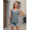 image:imageHOTOUCH Camisole for Women V Neck Spaghetti Strap Tank Tops Sleeveless Blouses Loose FitFfloral Blue